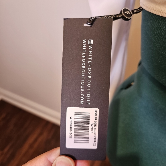 NWT White Fox white chiffon long sleeve crop top size XS US - Picture 6 of 8